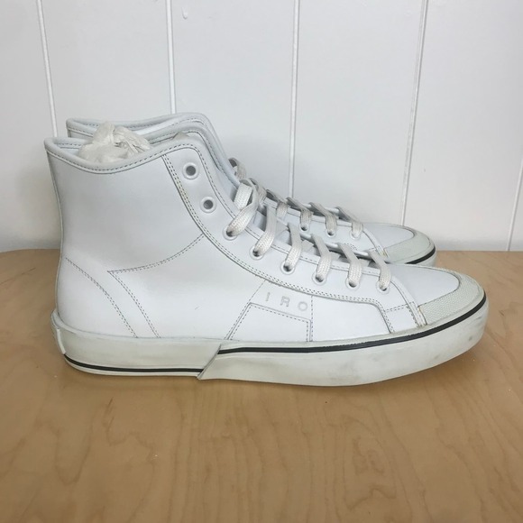 NIB IRO Men\'s Jimi White Leather Hi Tops Tennis Shoes SZ 42‎ FR/SZ 9 Mens main image 6